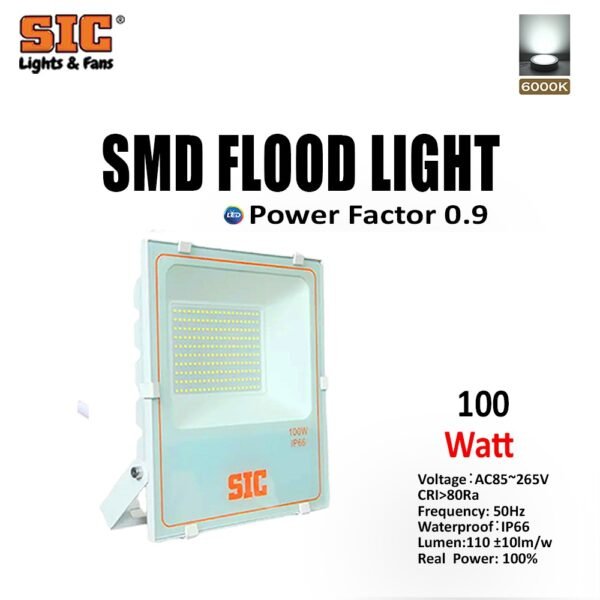 SIC 100W LED Flood Light – IP66 Outdoor Waterproof Light, PF 0.9 - Image 8