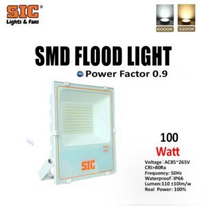 SIC 100W LED Flood Light – IP66 Outdoor Waterproof Light, PF 0.9