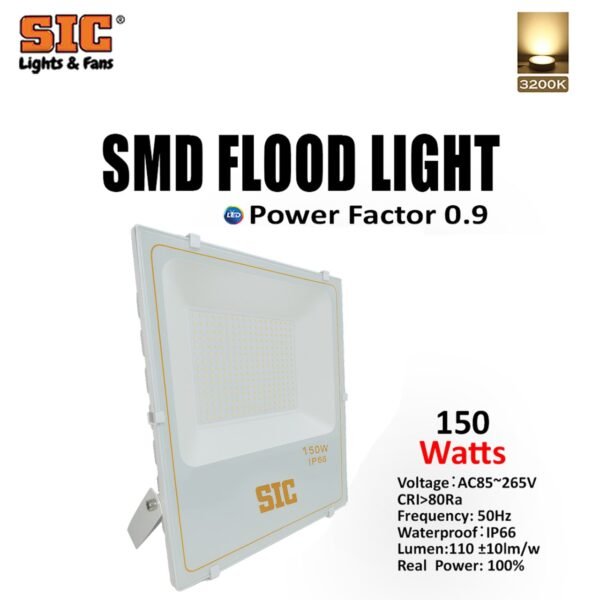 SIC 150W LED SMD Flood Light – IP66 Waterproof Outdoor Light for Street, Factory, Gate - Image 4