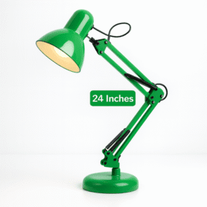 SIC Adjustable Study Table Desk Lamp – 2ft Swing Arm, 360° Flexible Rotation, E27 Eye-Protection Light with Heavy Base Green Colour