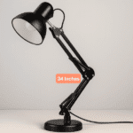 SIC Adjustable Study Table Desk Lamp – 3ft Swing Arm, 360° Flexible Rotation, E27 Eye-Protection Light with Heavy Base Black Colour