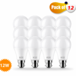 Pack of 12 SIC LED Bulb 12W E27/B22 – Energy Saving, High Brightness | 165–265V, CRI >80
