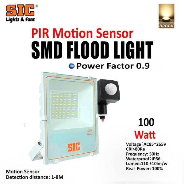 SIC 100W Motion Sensor LED Flood Light – Waterproof IP66 Outdoor Security Light - Image 17