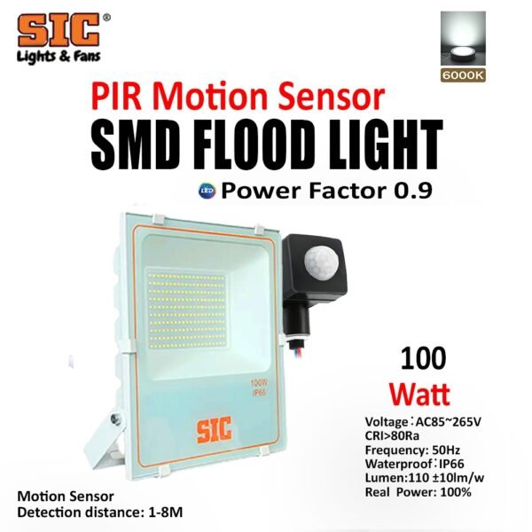 SIC 100W Motion Sensor LED Flood Light – Waterproof IP66 Outdoor Security Light - Image 16