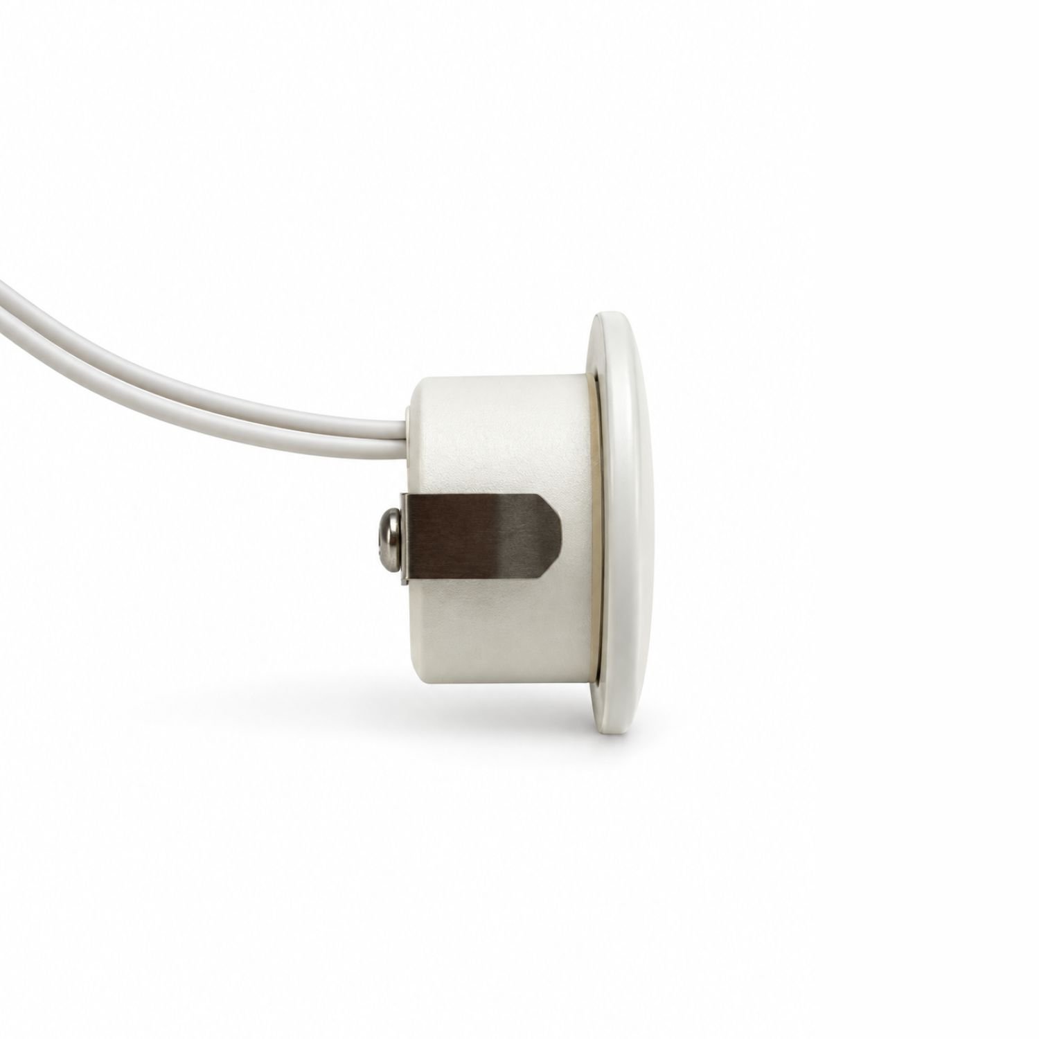 SIC mini recessed LED cabinet spotlight with white circular frame