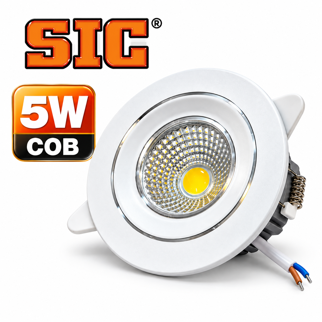 SIC 5W COB Ceiling Light – Adjustable LED Downlight 550 Lumens | Day Light & Warm White