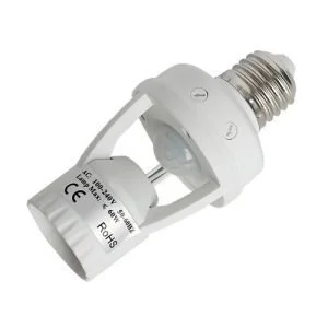 SIC PIR Infrared Motion Sensor LED Lamp Bulb Holder E27 Base – Automatic On/Off Light Control (AC 220V, 60W Max)